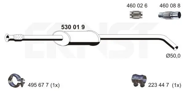 Mittelschalldämpfer ERNST 530019