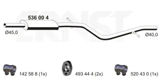 Mittelschalldämpfer ERNST 536004 Bild Mittelschalldämpfer ERNST 536004