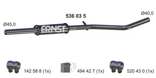 Mittelschalldämpfer ERNST 536035 Bild Mittelschalldämpfer ERNST 536035