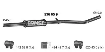 Mittelschalldämpfer ERNST 536059