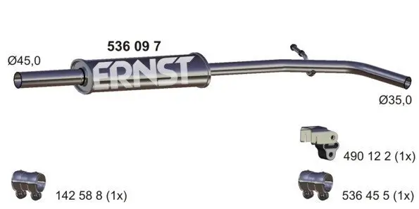 Mittelschalldämpfer ERNST 536097