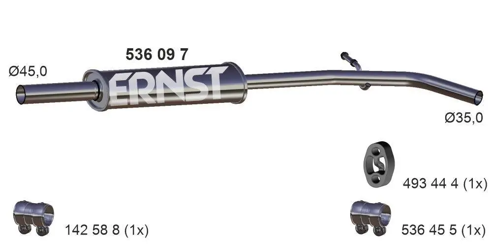 Mittelschalldämpfer ERNST 536097
