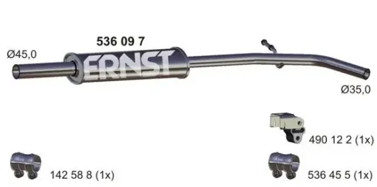 Mittelschalldämpfer ERNST 536097 Bild Mittelschalldämpfer ERNST 536097