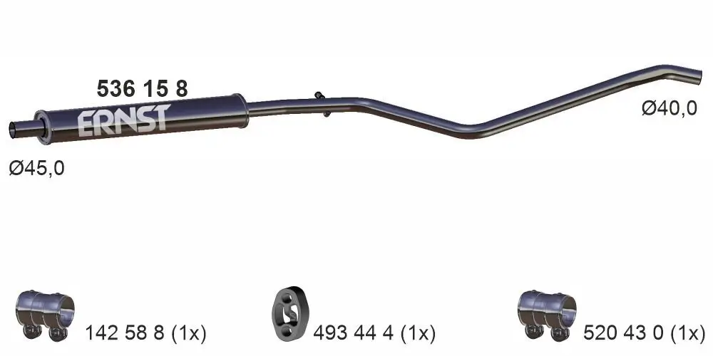 Mittelschalldämpfer ERNST 536158