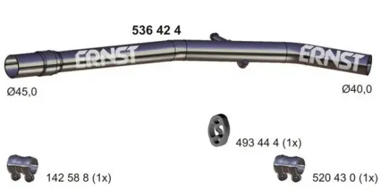 Abgasrohr Mitte ERNST 536424 Bild Abgasrohr Mitte ERNST 536424