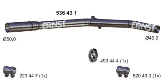Abgasrohr Mitte ERNST 536431 Bild Abgasrohr Mitte ERNST 536431