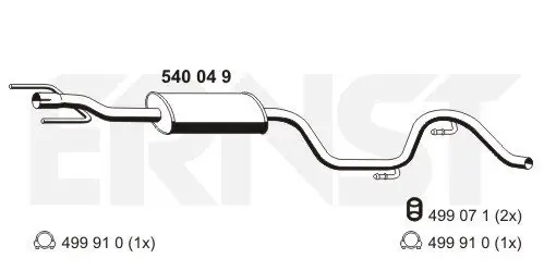 Mittelschalldämpfer ERNST 540049 Bild Mittelschalldämpfer ERNST 540049