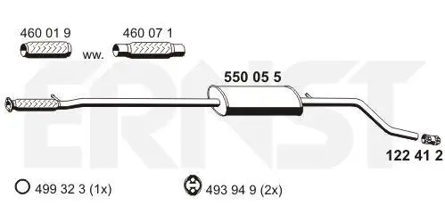 Mittelschalldämpfer ERNST 550055 Bild Mittelschalldämpfer ERNST 550055