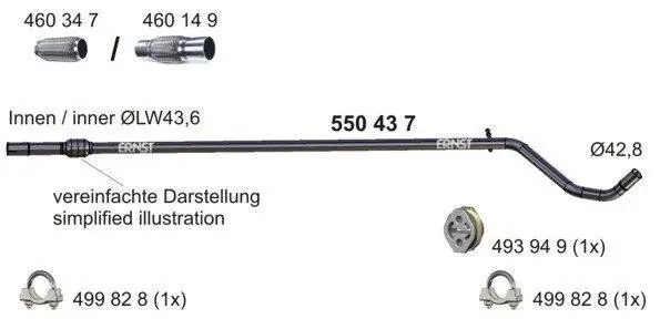 Abgasrohr mitte ERNST 550437