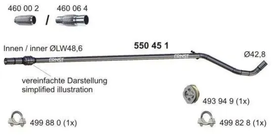 Abgasrohr ERNST 550451 Bild Abgasrohr ERNST 550451