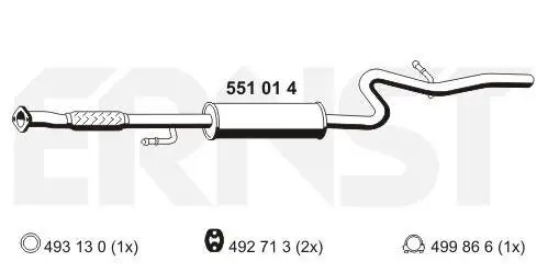 Mittelschalldämpfer ERNST 551014 Bild Mittelschalldämpfer ERNST 551014