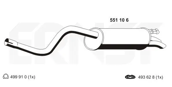Endschalldämpfer ERNST 551106