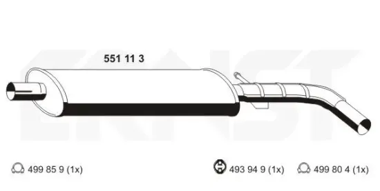 Mittelschalldämpfer ERNST 551113 Bild Mittelschalldämpfer ERNST 551113