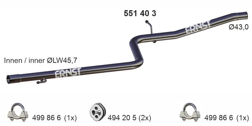 Abgasrohr Mitte ERNST 551403