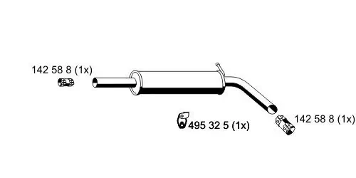 Mittelschalldämpfer ERNST 645003