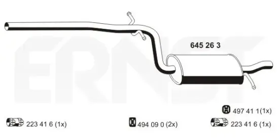 Mittelschalldämpfer ERNST 645263 Bild Mittelschalldämpfer ERNST 645263