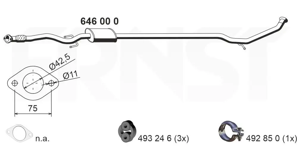 Mittelschalldämpfer ERNST 646000
