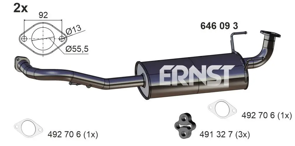 Mittelschalldämpfer ERNST 646093