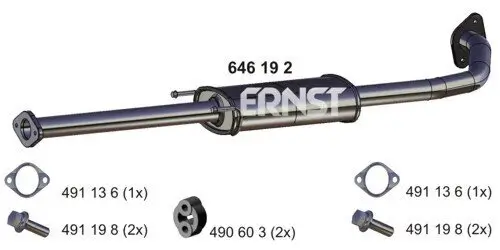 Mittelschalldämpfer ERNST 646192 Bild Mittelschalldämpfer ERNST 646192