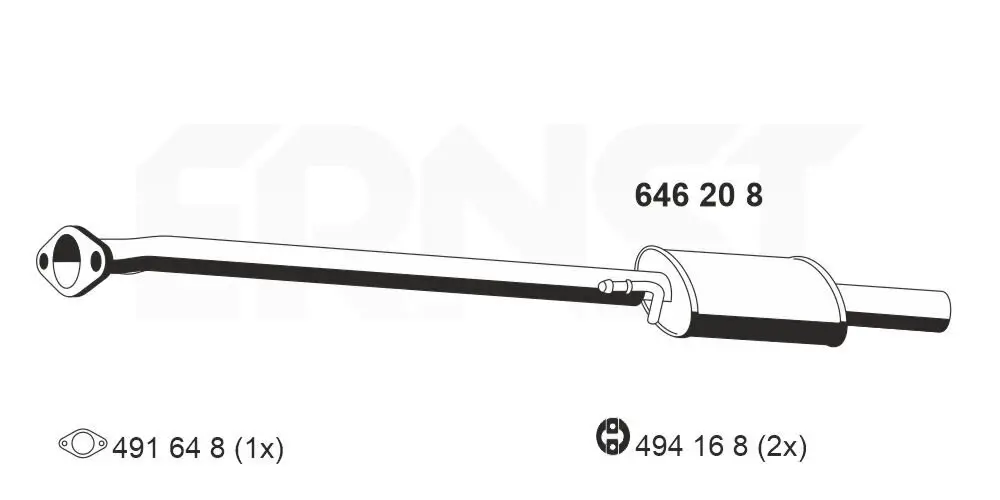 Mittelschalldämpfer ERNST 646208