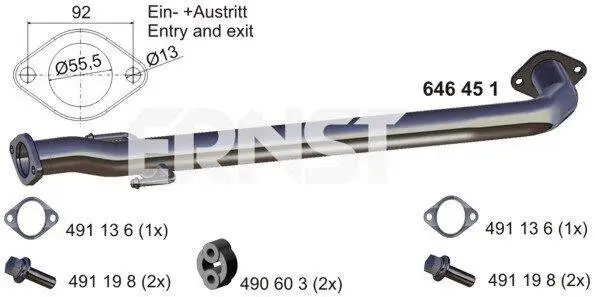 Abgasrohr Mitte ERNST 646451