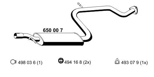 Mittelschalldämpfer ERNST 650007 Bild Mittelschalldämpfer ERNST 650007