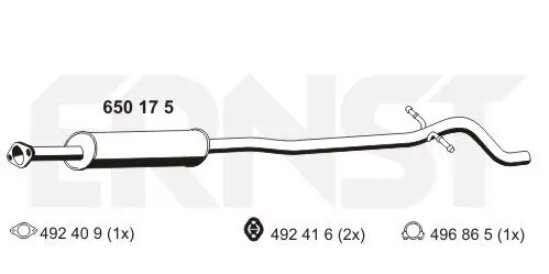 Mittelschalldämpfer ERNST 650175 Bild Mittelschalldämpfer ERNST 650175