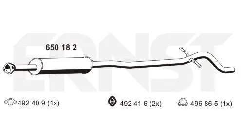 Mittelschalldämpfer ERNST 650182