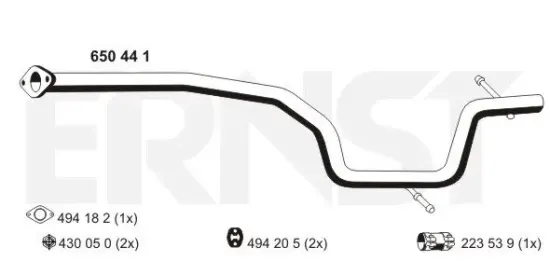 Abgasrohr Mitte ERNST 650441 Bild Abgasrohr Mitte ERNST 650441