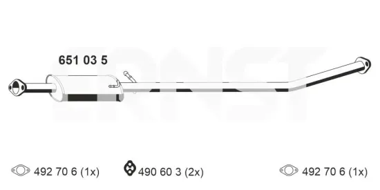 Mittelschalldämpfer ERNST 651035 Bild Mittelschalldämpfer ERNST 651035