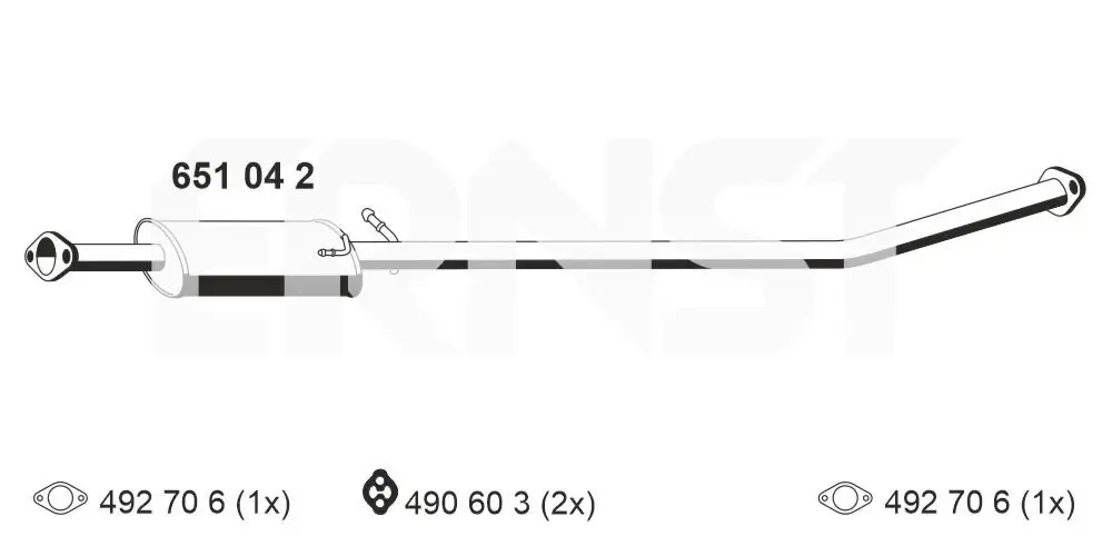 Mittelschalldämpfer ERNST 651042