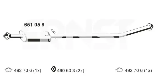 Mittelschalldämpfer ERNST 651059 Bild Mittelschalldämpfer ERNST 651059