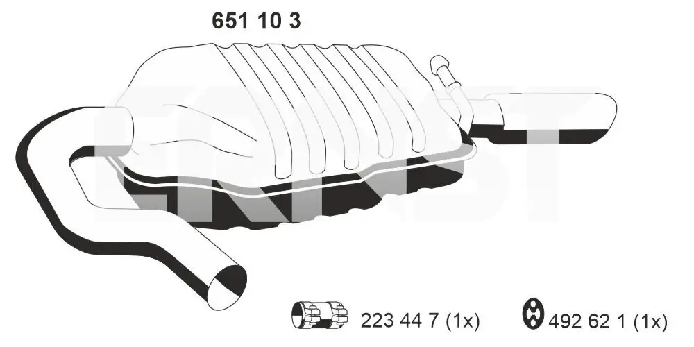 Endschalldämpfer rechts ERNST 651103