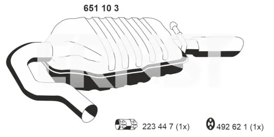 Endschalldämpfer rechts ERNST 651103 Bild Endschalldämpfer rechts ERNST 651103