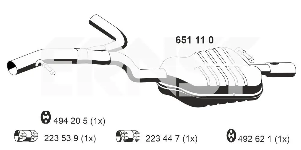 Endschalldämpfer links ERNST 651110