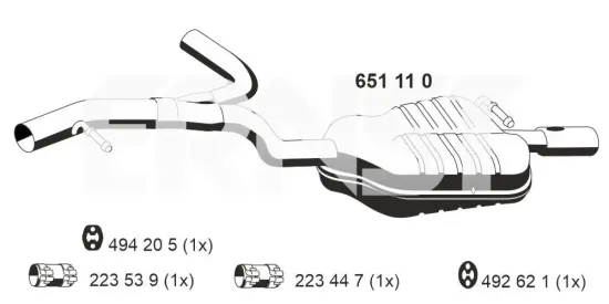 Endschalldämpfer links ERNST 651110 Bild Endschalldämpfer links ERNST 651110