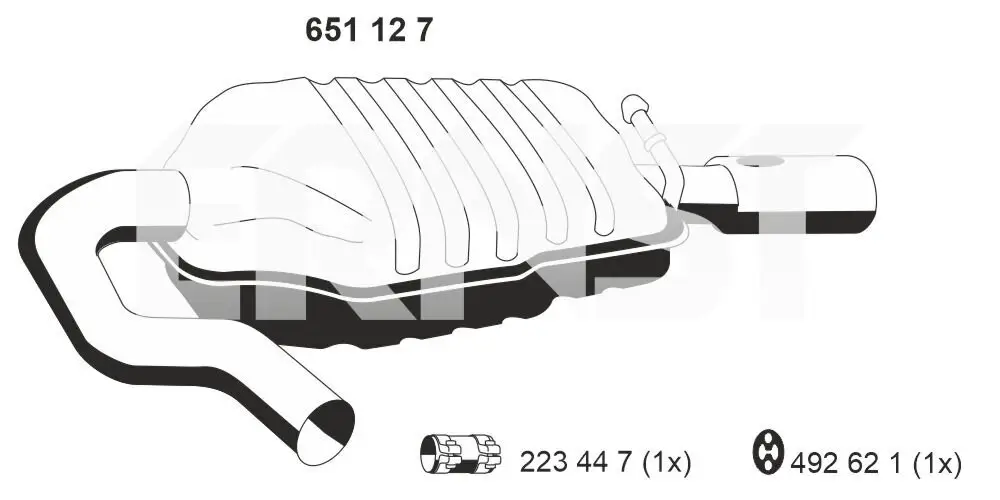 Endschalldämpfer rechts ERNST 651127