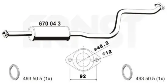 Mittelschalldämpfer ERNST 670043 Bild Mittelschalldämpfer ERNST 670043