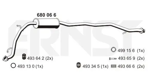 Mittelschalldämpfer ERNST 680066 Bild Mittelschalldämpfer ERNST 680066