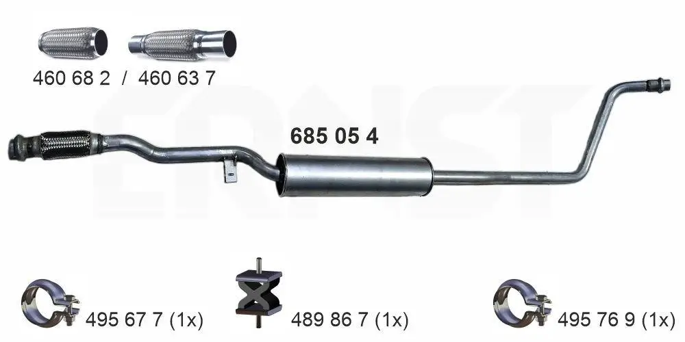 Mittelschalldämpfer ERNST 685054