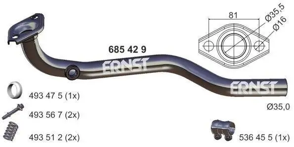 Abgasrohr vorne ERNST 685429