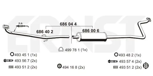 Mittelschalldämpfer ERNST 686044