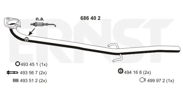 Abgasrohr mitte ERNST 686402