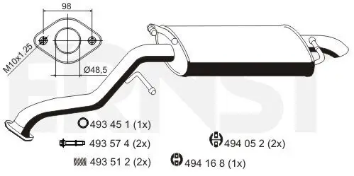 Endschalldämpfer ERNST 687027 Bild Endschalldämpfer ERNST 687027