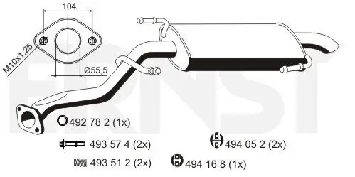 Endschalldämpfer ERNST 687034 Bild Endschalldämpfer ERNST 687034