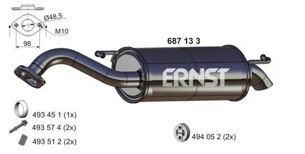 Endschalldämpfer ERNST 687133