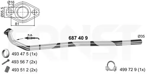 Abgasrohr Mitte ERNST 687409 Bild Abgasrohr Mitte ERNST 687409