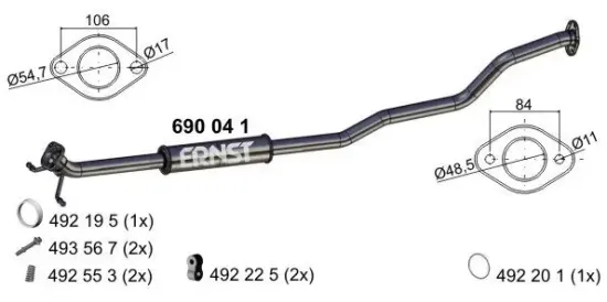 Mittelschalldämpfer ERNST 690041 Bild Mittelschalldämpfer ERNST 690041