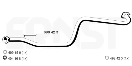 Abgasrohr Mitte ERNST 690423 Bild Abgasrohr Mitte ERNST 690423