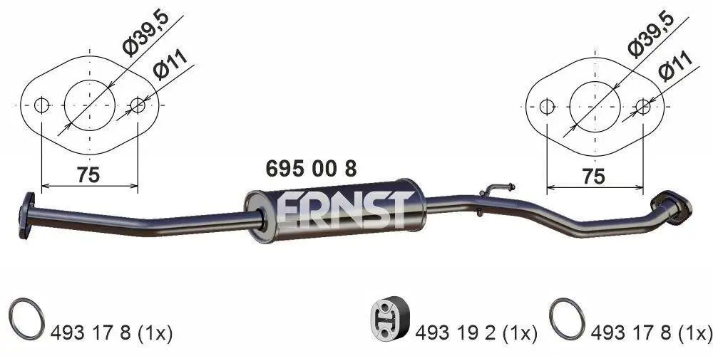 Mittelschalldämpfer ERNST 695008